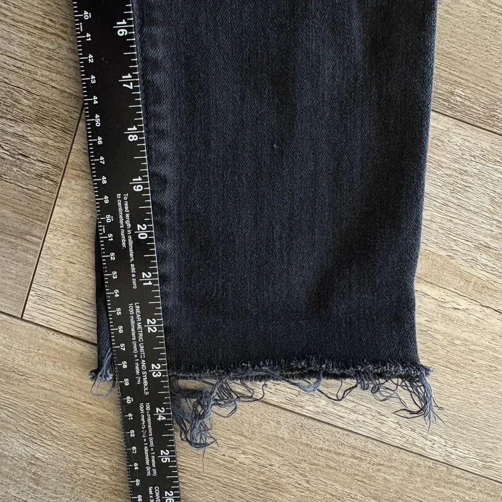 AG Goldschimed‎ Jeans Women 26R Isabelle Black High Rise Straight Crop Raw Hem